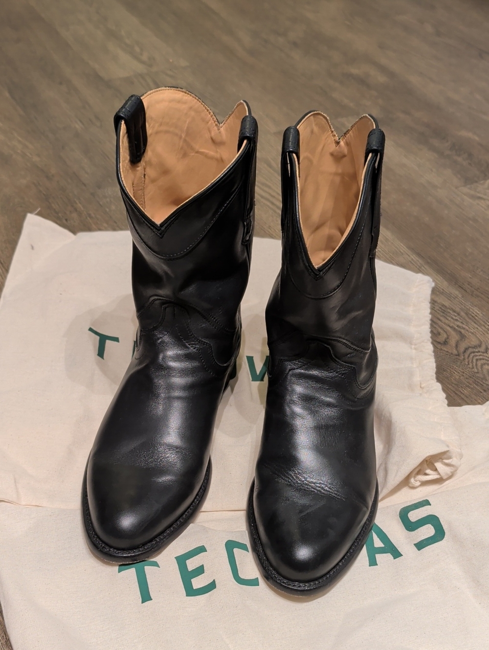 Tecovas The Earl Midnight Black Calf Roper Boots Men’s 10 EE